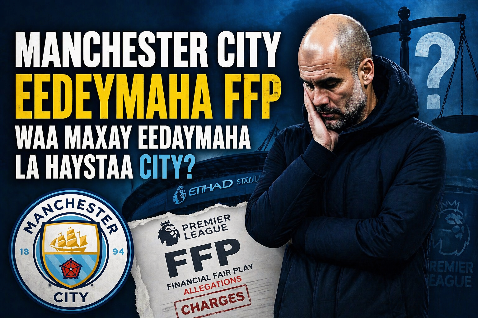 Manchester city oo  Eedeynta FFP dib loogu Eedeynaayo