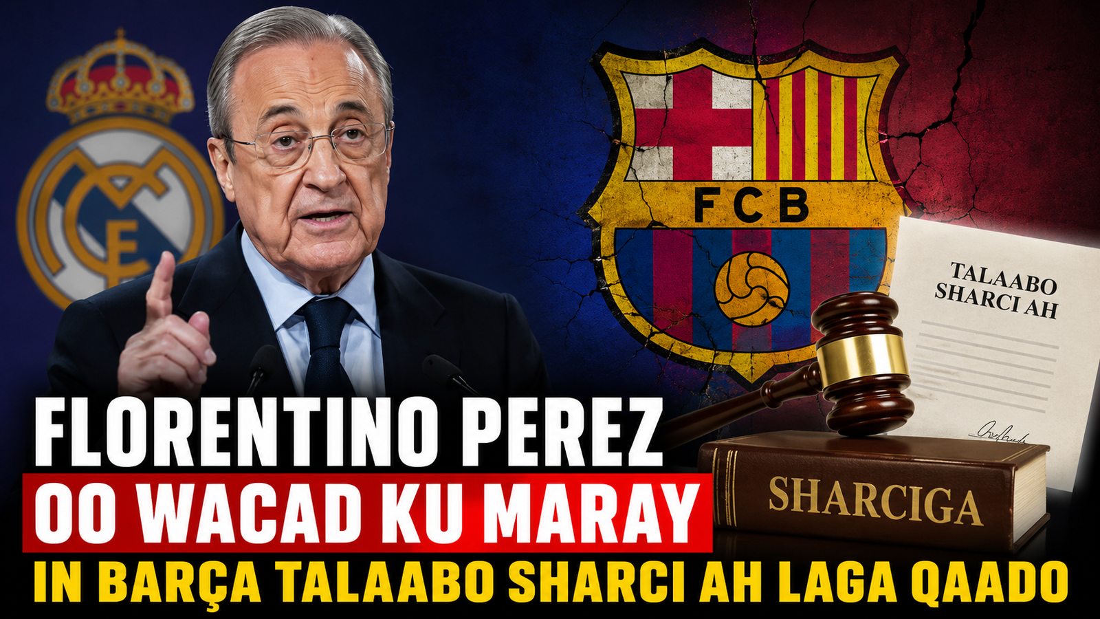 Florentino Perez oo wacad ku maray in Barça talaabo sharci ah laga qaado